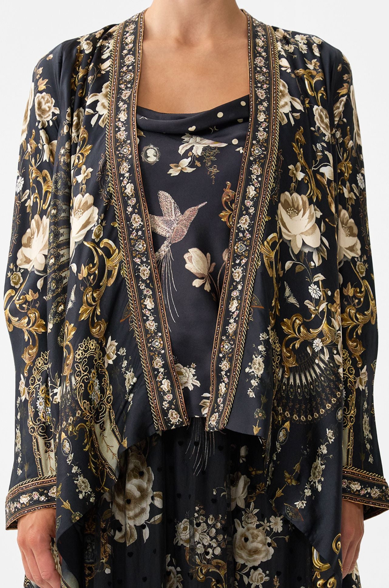 Camilla - Flamenco Folklore Cropped Sleeve Layer w Waist Tie