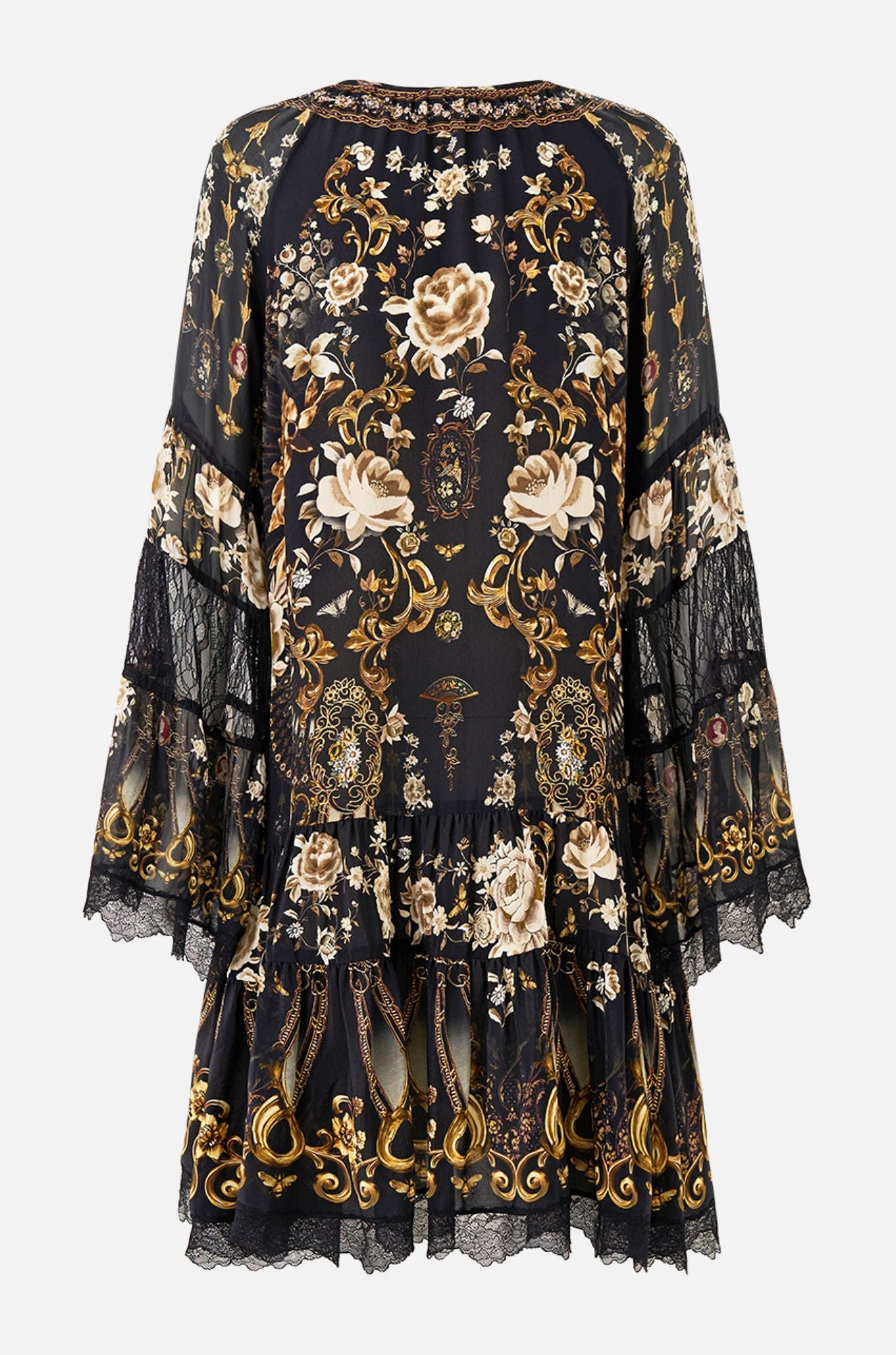 Camilla - Flamenco Folklore A-Line Gathered Panel Dress