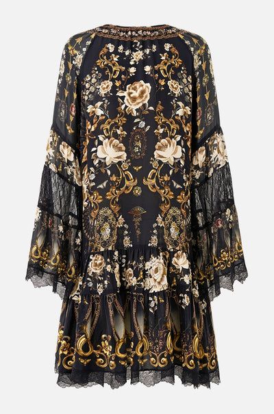 Camilla - Flamenco Folklore A-Line Gathered Panel Dress