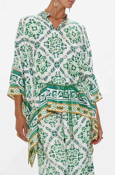 Camilla - Corridor Of Calm Button Through Scarf Blouse