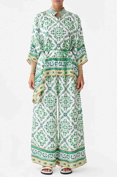 Camilla - Corridor Of Calm Button Through Scarf Blouse
