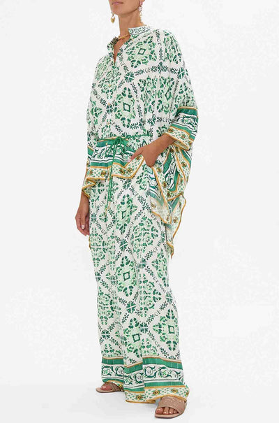 Camilla - Corridor Of Calm Button Through Scarf Blouse