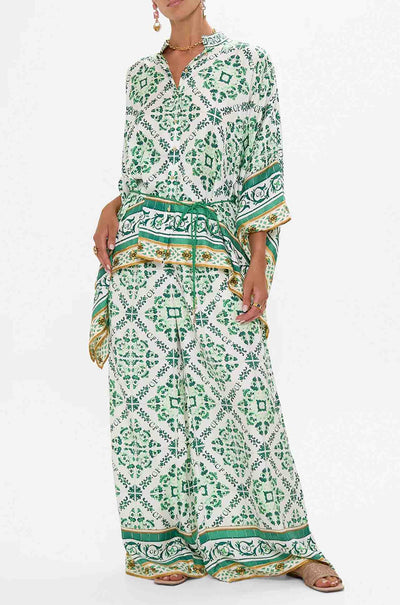 Camilla - Corridor Of Calm Button Through Scarf Blouse
