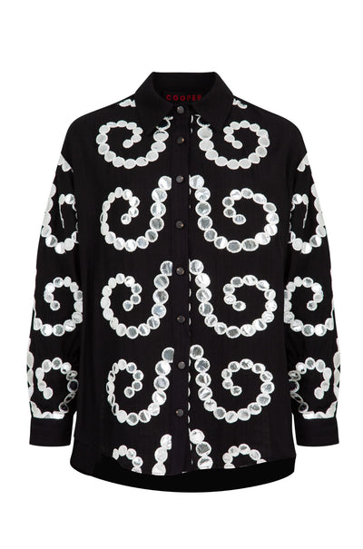 Cooper - A Mirror Party Just Casually Shirt in Black