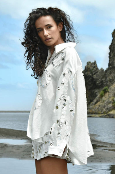 Cooper - A Mirror Party Just Casually Shirt in White