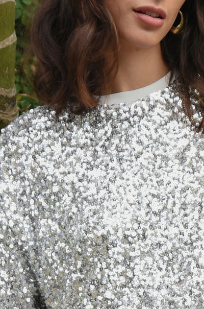 Cooper - The Twinkle Squad Shine Queens Top in Silver