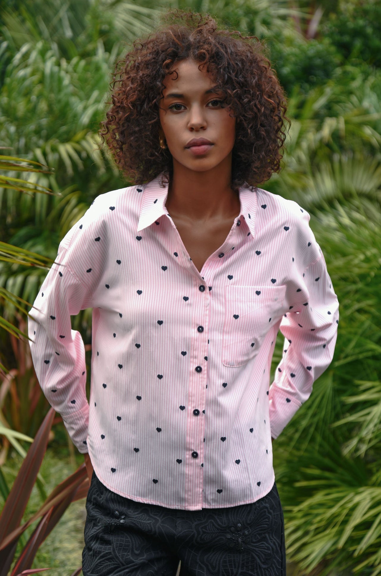Coop - Love On The Line Heart Line Shirt in Pink