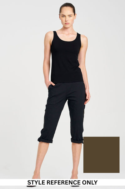 Mela Purdie - Cropped Zip Cargo in Fossil