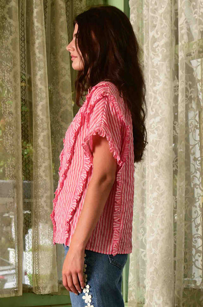 Coop - Candy Stripe Frill Got It Blouse