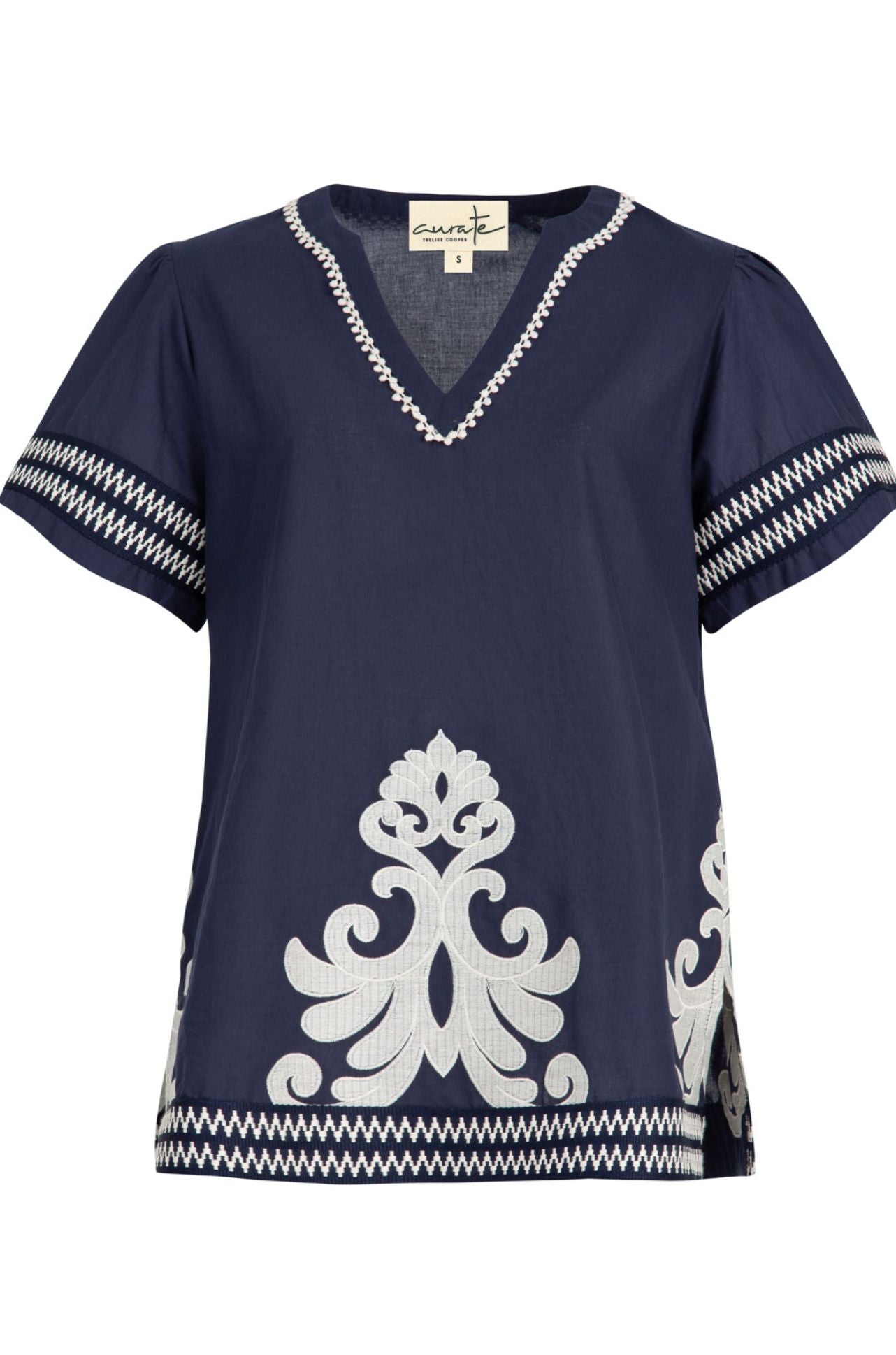 Curate - Navy In Love Border Control Top