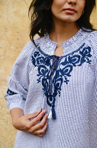 Azure and Indigo - Capri Blouse