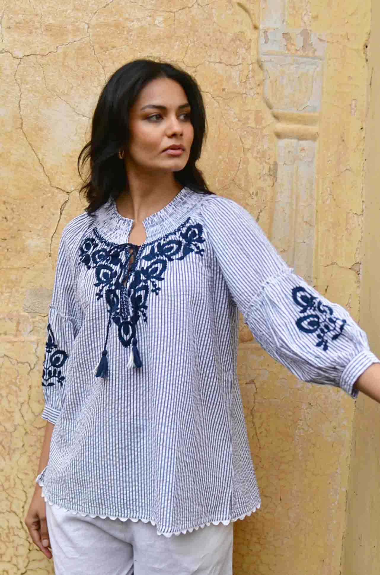 Azure and Indigo - Capri Blouse