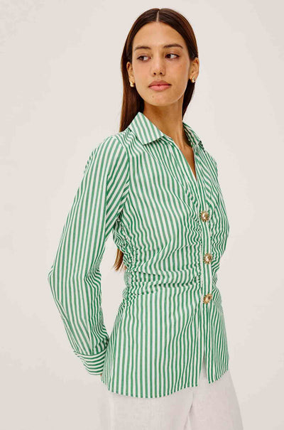 Rails - Carayln LS Button Down in Emerald Stripe