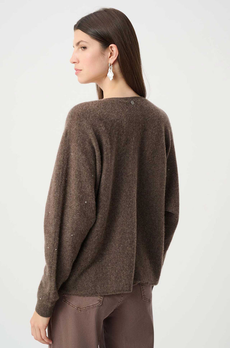 Joseph Ribkoff - Cashmere Boxy Sweater w/ Rhinestone Detail