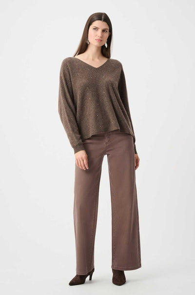 Joseph Ribkoff - Cashmere Boxy Sweater w/ Rhinestone Detail
