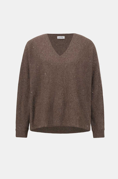 Joseph Ribkoff - Cashmere Boxy Sweater w/ Rhinestone Detail