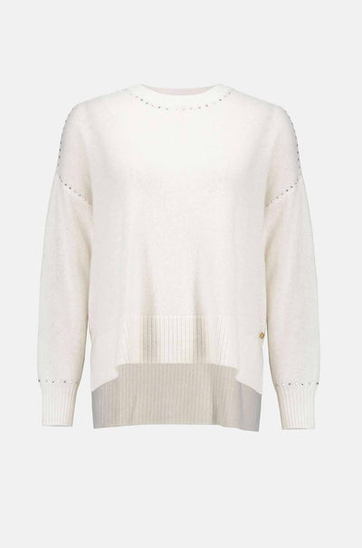 Joseph Ribkoff - Cashmere Crew Neck Top w/ Stud Detailing