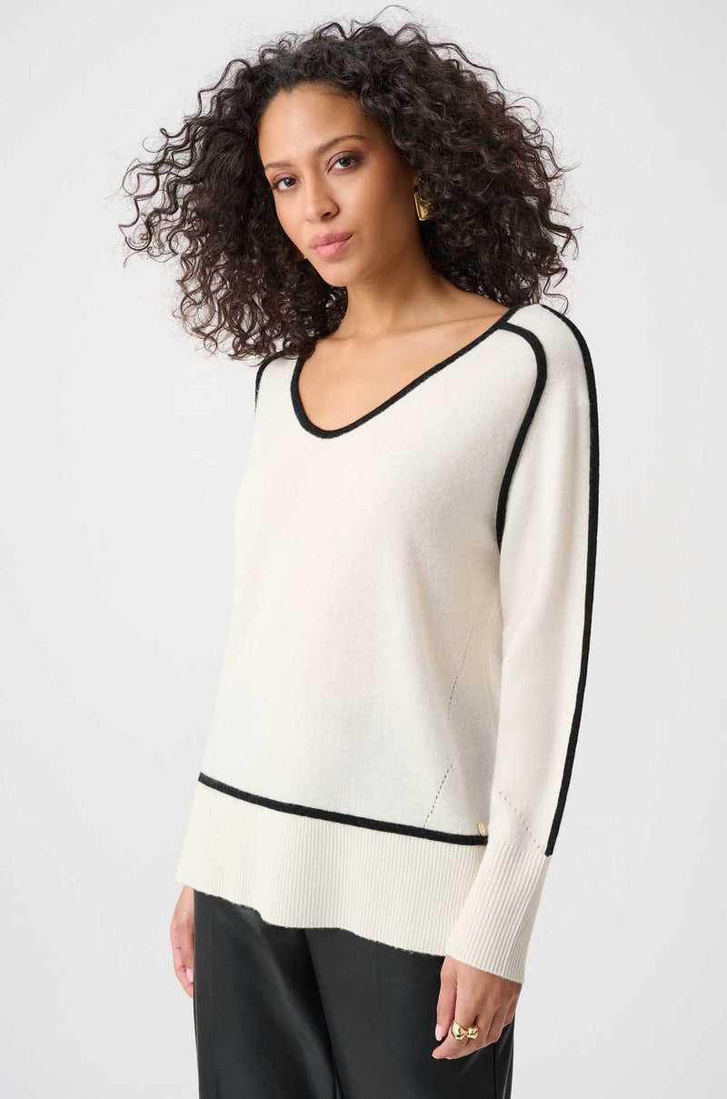Joseph Ribkoff - Cashmere & Wool Contrast Trim Sweater