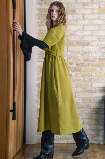 Trelise Cooper - Cotton Apple Caught In A Twist Dress in Chartreuse