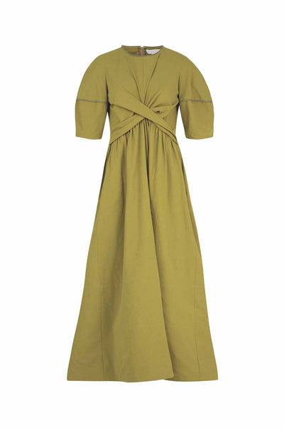 Trelise Cooper - Cotton Apple Caught In A Twist Dress in Chartreuse