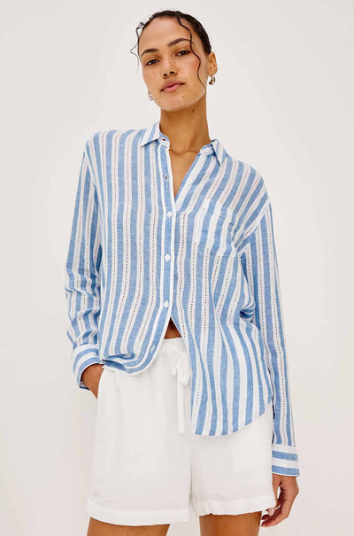 Rails - Charli LS Button Down in Atlantis Stripe