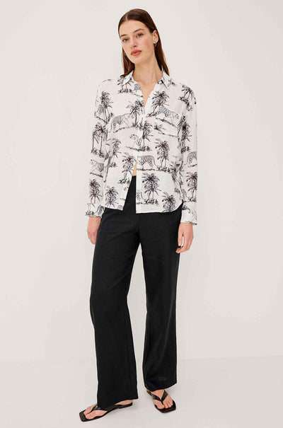 Rails - Charli LS Button Down in Ivory Bengal