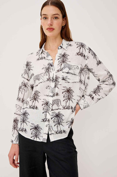 Rails - Charli LS Button Down in Ivory Bengal