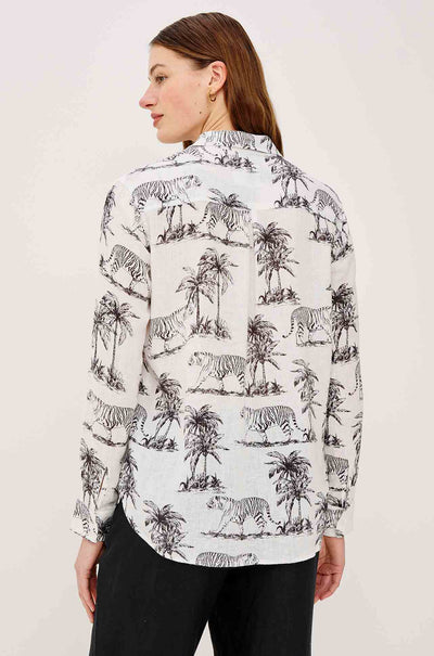 Rails - Charli LS Button Down in Ivory Bengal