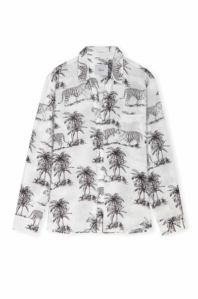 Rails - Charli LS Button Down in Ivory Bengal