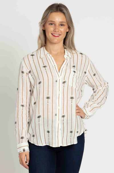 Rails - Charli Shirt in Stripe Palms