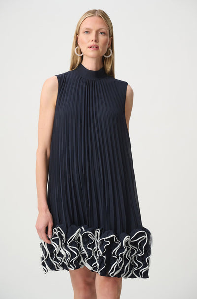 Joseph Ribkoff - Chiffon Ruffle Hem Trapeze Dress