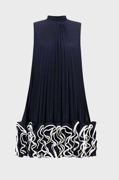 Joseph Ribkoff - Chiffon Ruffle Hem Trapeze Dress