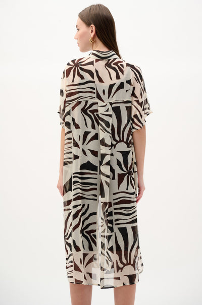 Joseph Ribkoff - Chiffon Tropical Print Straight Blouse