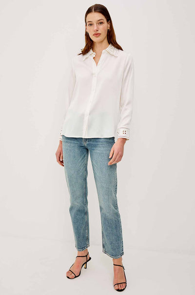 Rails - Clarise LS Button Down in Ivory Eyelet