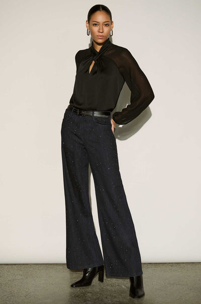 Joseph Ribkoff - Satin Top w/ Chiffon Sleeves