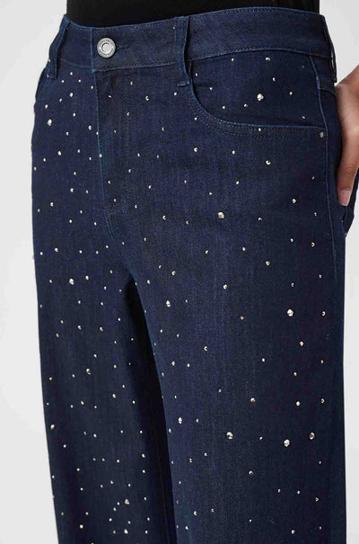 Joseph Ribkoff - Classic Rhinestone Wide-Leg Jeans