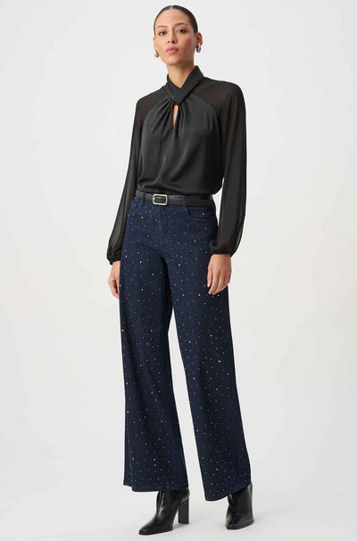 Joseph Ribkoff - Classic Rhinestone Wide-Leg Jeans
