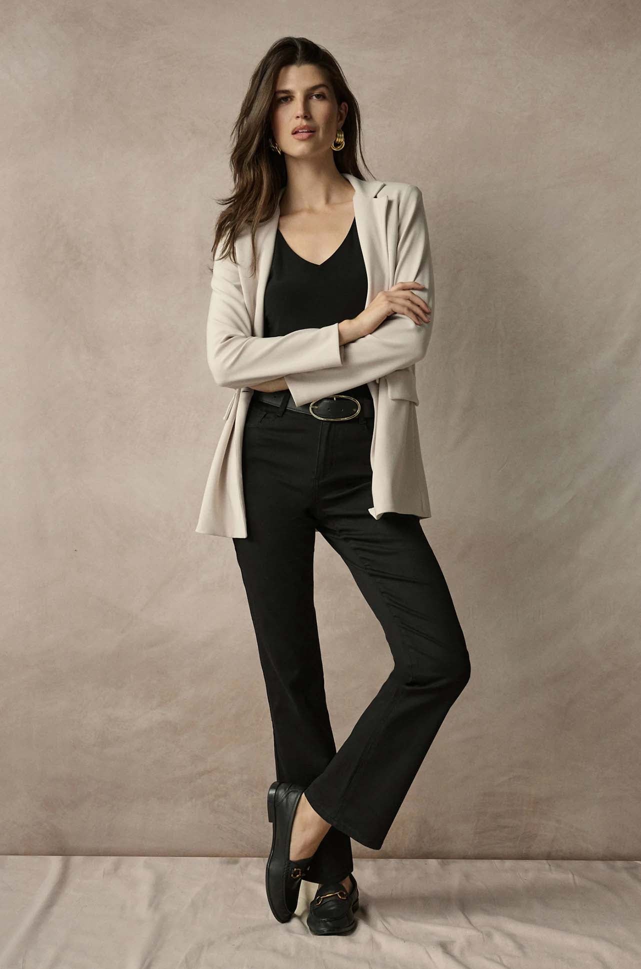 Joseph Ribkoff - Goldie Classic Wide-Leg Stretch Jeans in Black