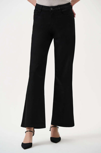Joseph Ribkoff - Goldie Classic Wide-Leg Stretch Jeans in Black