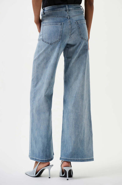 Joseph Ribkoff - Goldie Classic Wide-Leg Stretch Jeans in Light Blue Denim