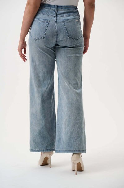 Joseph Ribkoff - Goldie Classic Wide-Leg Stretch Jeans in Light Blue Denim