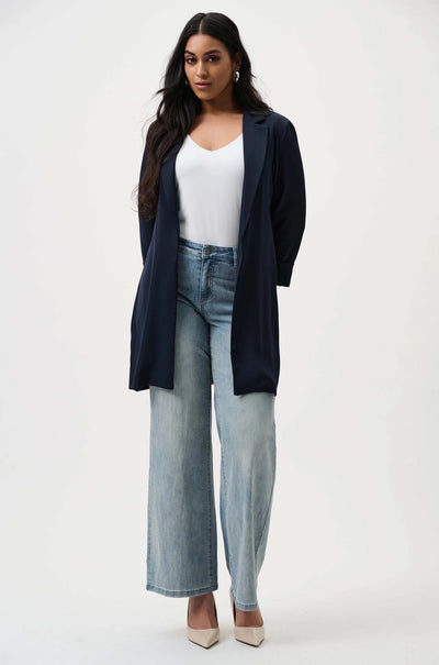 Joseph Ribkoff - Goldie Classic Wide-Leg Stretch Jeans in Light Blue Denim