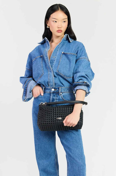 Saben - Claudia Shoulder Bag in Black Braid