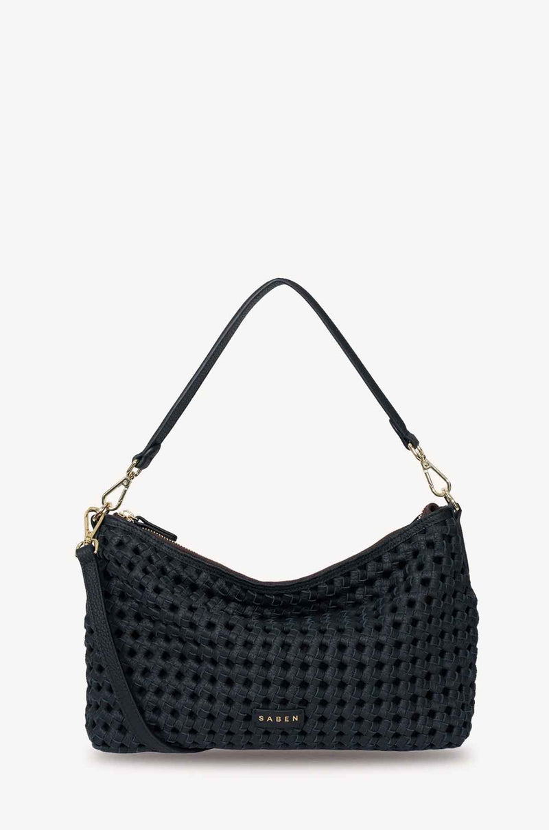 Saben - Claudia Shoulder Bag in Black Braid
