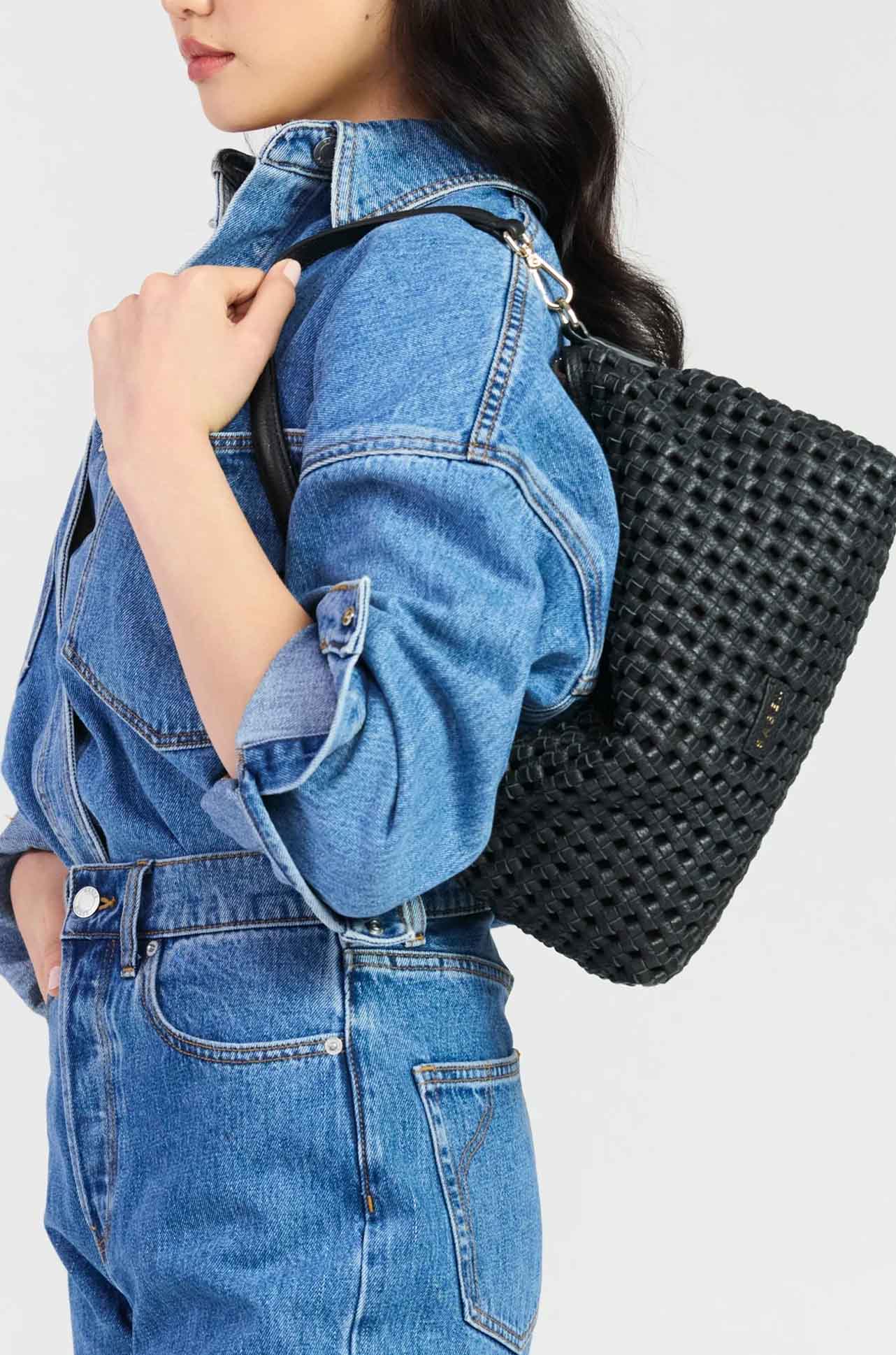 Saben - Claudia Shoulder Bag in Black Braid