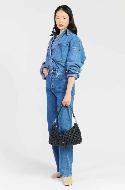 Saben - Claudia Shoulder Bag in Black Braid