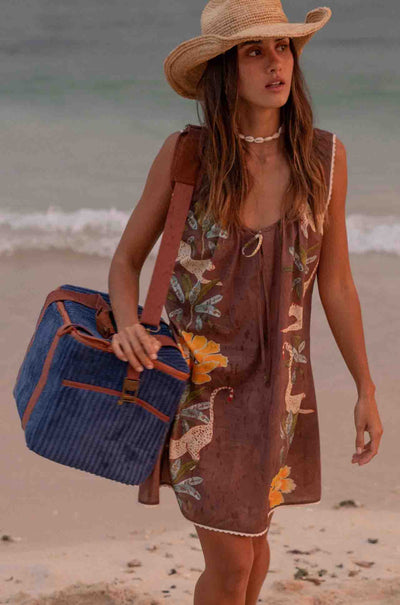 Wandering Folk - Cord Cooler Bag Large in Lagoon