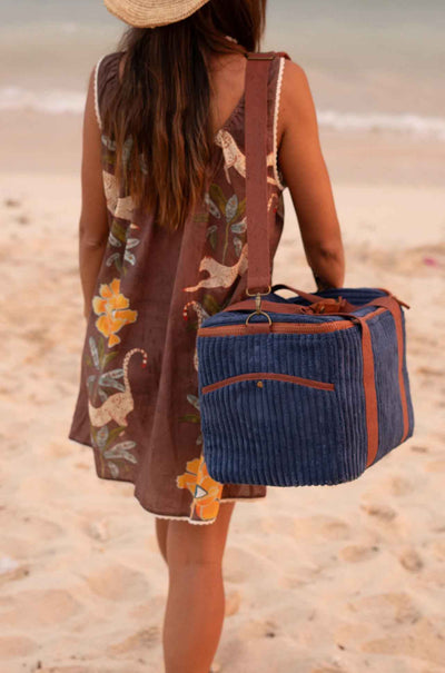 Wandering Folk - Cord Cooler Bag Large in Lagoon