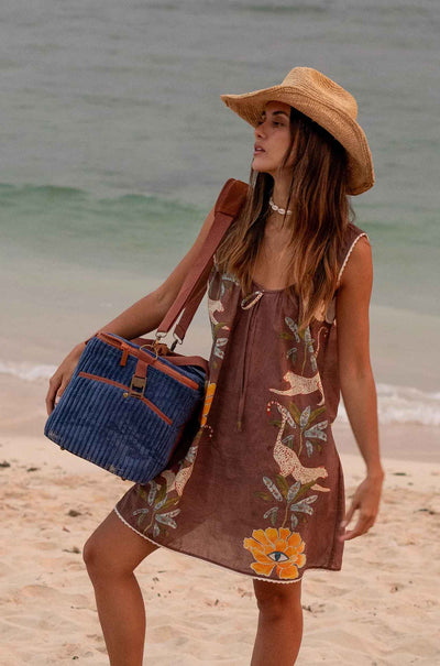 Wandering Folk - Cord Cooler Bag Large in Lagoon
