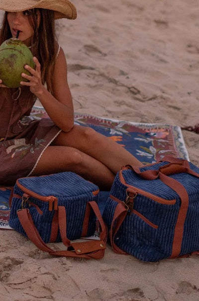 Wandering Folk - Cord Cooler Bag Large in Lagoon